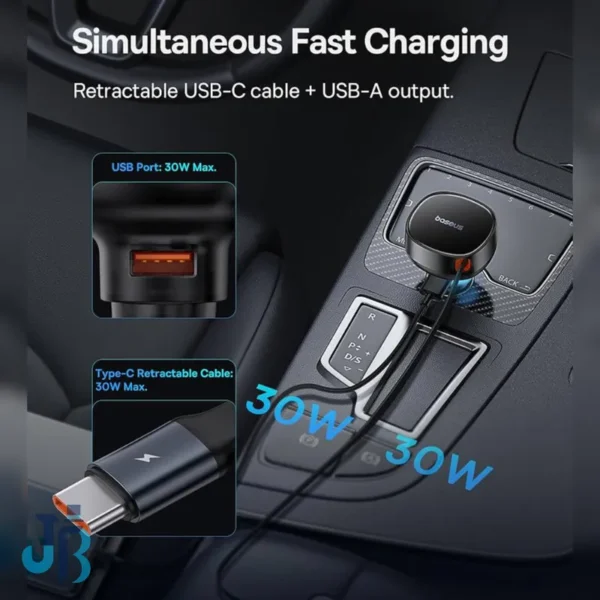 شارژر فندکی 60 وات بیسوس مدل CCTXP-UC