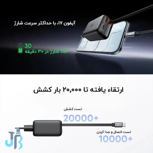 شارژر دیواری مک دودو Mcdodo CH-1280 توان 35 وات با کابل جمع شونده