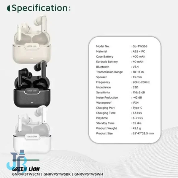 هندزفری بلوتوثی گرین لاین Green Lion River Plus GNRVPSTWSBK