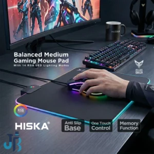 موس پد گیمینگ هیسکا Hiska HR-61 دارای چراغ RGB