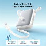 پاوربانک 10000 جویروم Joyroom JR-PBF27 توان 22.5 وات با کابل متصل جمع شونده
